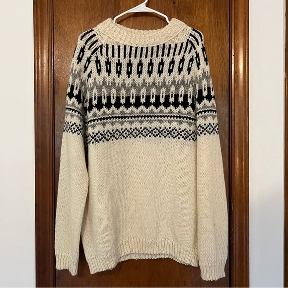 Katla Wool Vik Other - Icelandic lopapeysa Wool Knit Sweater - Handmade in Iceland 100% Wool Mens L